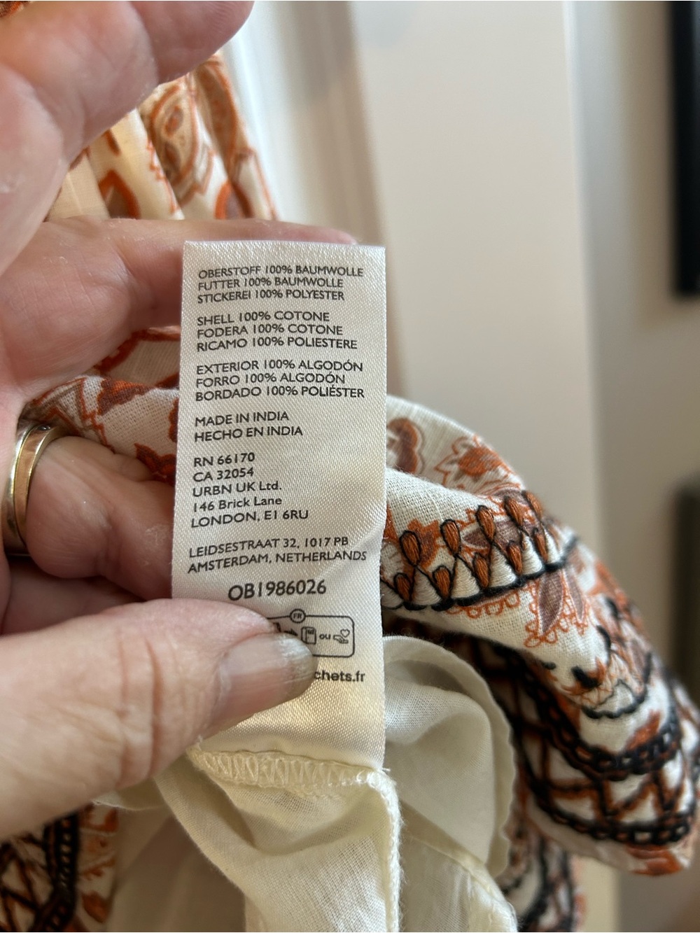 Anthropologie Cream & Rust Paisley Scoop-Neck Peplum Top - Picture 9 of 12
